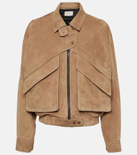 Suede Biker Jacket, Suede Biker, Suede Leather Jacket, Magda Butrym, Brown Leather Jacket, Suede Jacket, Biker Jacket, Leather Coat, Snap Button