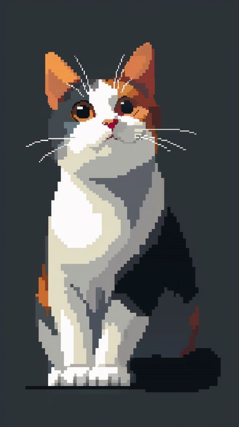 #PixelArtCat #Simple #Basic #Minimal #Clean #9:16AspectRatio #TheCandie Pixel Art Cat, Pixel Cat, Inspirational Digital Art, Rosé Phone, Cat Portrait, Art Cat, Cat Portraits, Aspect Ratio, Perler Beads