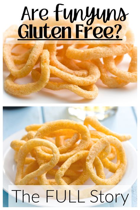 Looking for a tasty gluten free snack? Here are some yummy alternatives to Funyuns (crispy onion flavored ring). Salty Gluten Free Snacks, Homemade Funyuns Recipe, Gluten Free Salty Snacks, Homemade Funyuns, Funyuns Recipe, Garlic Allergy, Gluten Free Pizza Rolls, Gluten Free Onion Rings, Potato Chips Homemade