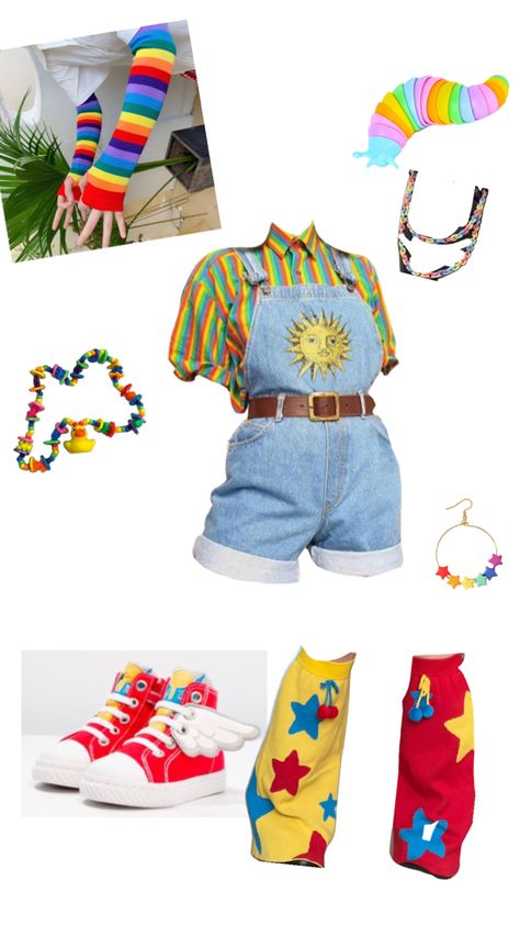 Aesthetic Outfits Kidcore, Masc Clowncore Outfits, Kid Core Aesthetic Outfit, Weird Core Outfits, Clown Core Outfit, Kidcore Aesthetic Outfits, Kidcore Oc, Decora Outfits, Kidcore Style