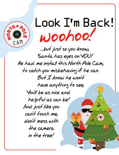 Santa Cam Letter, Elf On Shelf Letter, Welcome Back Letter, Free Letters From Santa, Elf Goodbye Letter, Christmas Garland Mantle, Elf On The Shelf Arrival, Christmas Bingo Cards, Goodbye Letter