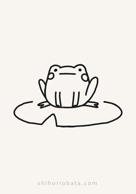 20 Easy Frog Drawing Ideas Easy Frog Drawing, Frog Drawing Ideas, Lily Pad Drawing, Frog Sketch, Simple Cat Drawing, Dibujo Simple, Zestaw Ikon, Frog Tattoos, Frog Drawing