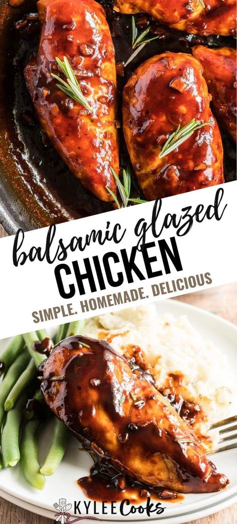 Walnut Chicken Recipe, Balsamic Chicken Breast, Glazed Chicken Breast, Honey Balsamic Chicken, Balsamic Glaze Recipes, Creative Backyard, Balsamic Glazed Chicken, Balsamic Chicken, Glazed Chicken