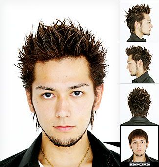 If I could draw, the main male character of my manga would be styled like this. Spiky Male Hairstyle, Asian Spiky Hair Men, Spiked Hair Men, Punk Spikes Hair, Punk Hair Men, Hair Ideas Male, Asian Mullet, Twitter Famous, Male Haircut