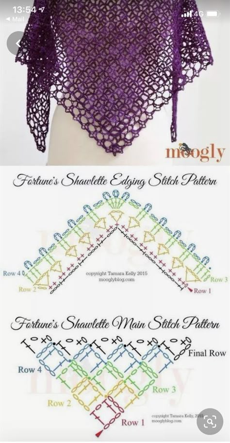 Crochet Shawl Patterns, Crochet Shawl Tutorial, Triangle Scarf Crochet Pattern, Crochet Triangle Shawl Pattern, Háčkované Lemy, Crochet Shawl Diagram, Crocheted Shawl, Crochet Shawl Pattern, Crochet Lace Shawl