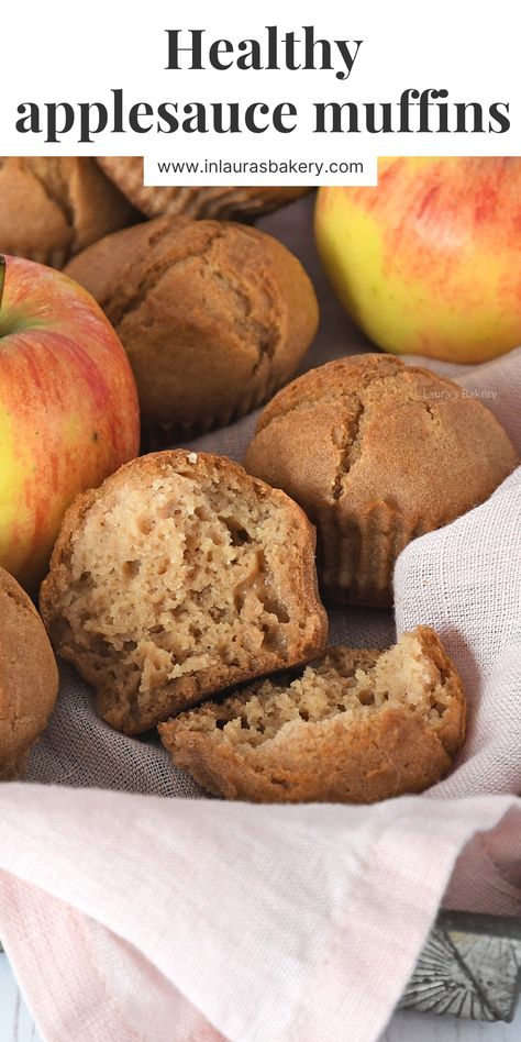 The best healthy applesauce muffins recipe Applesauce Sweetened Muffins, Healthy Muffins With Applesauce, Healthy Muffins Applesauce, Recipes Using Applesauce Healthy, Healthy Banana Applesauce Muffins, Applesauce Snack Ideas, Applesauce Desserts Healthy, Apple Muffins With Applesauce, Applesauce Baking Recipes