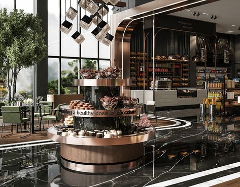 kultura cafe in riyadh :: Behance Open Buffet Design, Restaurant Interior Design Luxury, Lebanese Restaurant Design, Arabian Restaurant, Bakery Interior Design, Minimal Villa, Art Deco Cafe, Luxury Cafe, Lebanese Restaurant