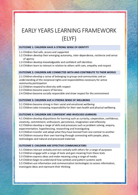 Early Years Learning Framework. Simplified Early Years Learning Framework, Learning Stories Early Childhood, Eylf Learning Outcomes Cheat Sheet, Eylf Outcomes Cheat Sheet, Eyfs Framework, Learning Stories Examples, Eylf Outcomes, Eylf Learning Outcomes, Early Childhood Education Degree