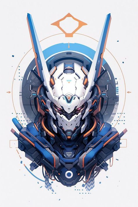 Mech Robot, Mecha Art, Portrait Digital Art, Mecha Robot, Gundam Wallpapers, Art Appliqué, Arte Robot, Print Portrait, Custom Gundam