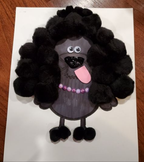 Tom the turkey needed a disguise for Thanksgiving...he is now a poodle! Bald Eagle Turkey Disguise, Turkey Disguised As A Dog, Dog Turkey Disguise Project, Bluey Disguise A Turkey, Christmas Turkey Disguise, Disguise A Turkey Funny, Easy Disguise A Turkey, Disguise A Turkey Girl Ideas, Disguise A Turkey Taylor Swift