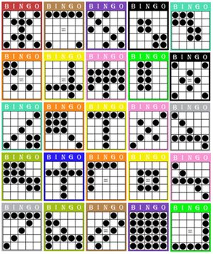 Different+Bingo+Game+Patterns Different Bingo Patterns, Bingo Patterns Ideas, Bingo Patterns Free Printable, Bingo Games Patterns, Bingo Games For Adults, Bingo Party Decorations, Acorn Ideas, Bingo Event, Crazy Bingo