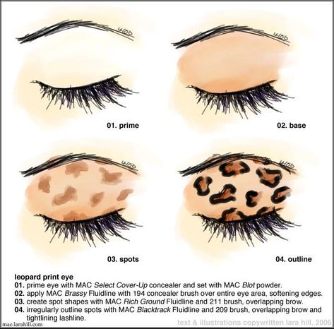 Amazing Cheetah Eyeshadow Tutorial...You Can Substitute MAC Products For Any of Your Favorite Products. Try Different Color Combinations As ... Makeup Look No Lashes, Under Eye Makeup Eyeshadow, Spiral Makeup, Unique Makeup Looks, Cheetah Makeup, Matte Make Up, Glam Inspiration, Leopard Makeup, Make Up Designs