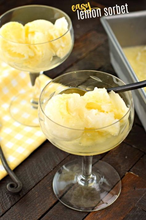 Easy Lemon Sorbet - Shugary Sweets Lemon Sorbet Recipe, Shot Of Vodka, Lemon Juice Benefits, Dreamy Desserts, Sorbet Recipe, Sorbet Ice Cream, Shugary Sweets, Palate Cleanser, Ice Cream Maker Recipes