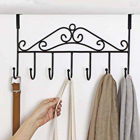 Overdoor Organizer Rack - Over the Door Hooks are perfect for anyone who needs more hanging space for almost anything.The hooks are round with smooth ends plus a high-quality finish that leaves your items with no tears or scratches User-friendliness Storage Holder - The holders are ready for use and you dont need to pay for installation.You could just adjust the hooks upright vertically since the door hanger hook is flexible to some degree due to the deformation during transportation process Stu Door Coat Hanger, Over Door Towel Rack, Door Towel Rack, Over The Door Hanger, Door Hook, Over The Door Hooks, Hanger Organizer, Door Organizer, Door Hooks