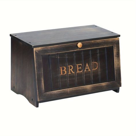 Faster shipping. Better service Bread Boxes On Counter Decor, Bread Boxes On Counter, Bread Storage Ideas, Kitchen Counter Storage, Wooden Bread Box, How To Store Bread, Bread Storage, Kitchen Things, Counter Decor