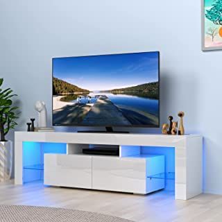 Amazon.com : TV & Media Furniture Simple Tv Cabinet Design, Simple Tv Cabinet, Simple Tv, Tv Stand Designs, White Tv Stands, Led Tv Stand, Tv Cabinet Design, Modern Entertainment Center, Living Room Entertainment Center