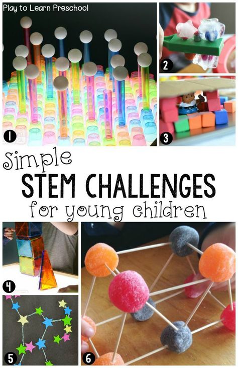 Young children are naturally curious, creative risk-takers. We can nurture their natural instincts to question, build, and solve problems by offering them playful STEM challenges. At preschool, students have lots of time in the block center and at the light table to tinker and build. By the time they get to elementary school time for play is... Read More » Simple Stem Challenges, Simple Stem Activities, Stem Activities Preschool, Kindergarten Stem, Steam Ideas, Preschool Stem, Engineering Activities, Stem Challenge, Steam Activities