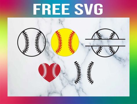 5 Free Softball SVGs File Designs Softball Svg Files, Softball Shirt Designs, Softball Mom Svg, Cricut Help, Softball Svg, Friend Crafts, Baseball Svg, Cricut Free, Paper Flower Tutorial