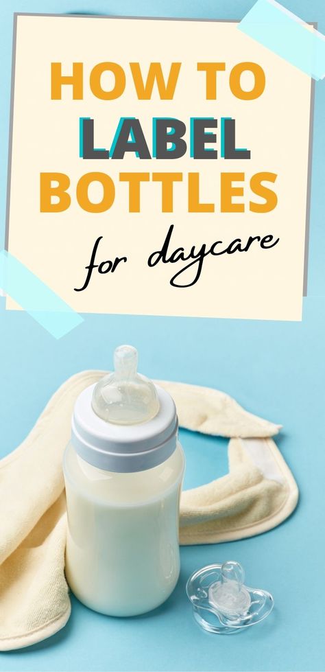 Learn how to label baby bottles for daycare. You won't lose parts AND you'll save time in the morning. Win! || How to label bottles for daycare | best daycare labels for bottles | baby daycare prep | how to label baby bottles for daycare | baby bottle labels Labels For Daycare Items, Label Bottles For Daycare, Daycare Labels Printables Free, Daycare Bottle Labeling, Labels For Bottles, Bottle Labels Diy, Toddler Water Bottle, Daycare Names, Dr Brown Bottles