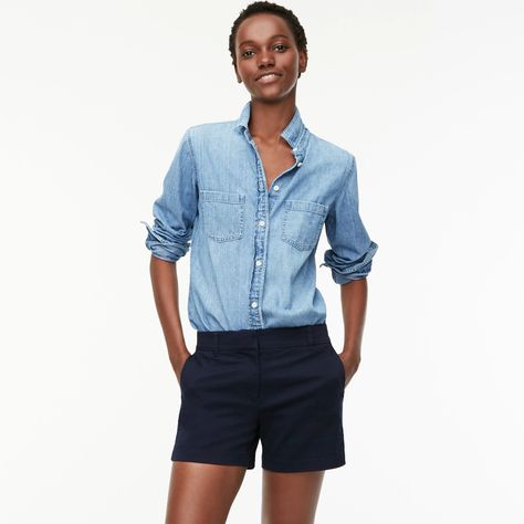 J.Crew: Clothes, Shoes & Accessories For Women, Men & Kids Chino Shorts Outfit Women, Navy Shorts Outfit, Chino Shorts Outfit, Inverted Triangle Outfits, Chino Shorts Women, Splendid Dress, Short For Women, Navy Chinos, Womens Chinos