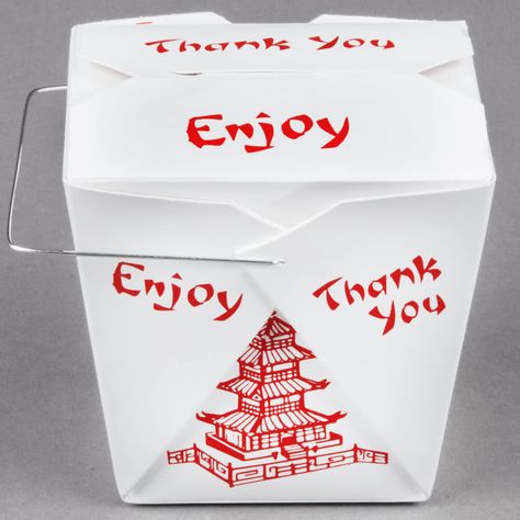 Make your restaurant's take out service as remarkable as your dine-in service with this attractive 26 oz. Fold-Pak 26WHPAGODM take out container. Its upscale, pagoda pattern is popularly used in Chinese / Asian restaurants, but this versatile container can be used for just about any products. Its leak and grease resistant packaging keeps hot, cold, wet, or dry foods fresh. The convenient one piece design of the package maintains freshness by retaining heat and venting steam. Make car... Party Favor Food, Chinese Takeout Box, Takeaway Packaging, Healthy Chinese, Vegan Coleslaw, Architecture Restaurant, Chinese Takeaway, Chinese Take Out, Arroz Frito