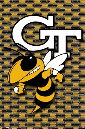 Georgia_Tech_Yellow_Jackets_gt16_large College Football Logos, Georgia Tech Football, Christmas Graphic Design, Georgia Tech Yellow Jackets, Bees And Wasps, Logo Poster, Yellow Jackets, Sports Team Logos, Cornhole Board