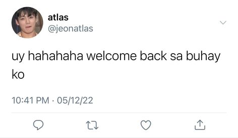 Tagalog Twitter Post, Tagalog Memes Funny, Funny Twitter Headers, Twitter Au, Tagalog Quotes Hugot Funny, Funny Quotes Tumblr, Funny Twitter Posts, Funny Words To Say, Self Deprecating Humor