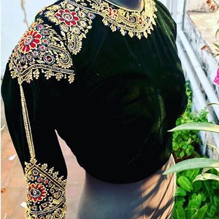 For our beautiful bride to be @pallavi.amgothu #theclosetbyarchana #fashionblogger #zardosi #embroidery #indianbrides #kidscollection… Bridal Blouse Embroidery, Blouse Designs For Silk Sarees, Velvet Blouse Design, Work Blouse Designs, Zardosi Embroidery, Best Blouse Designs, Wedding Saree Blouse Designs, Traditional Blouse Designs, Blouse Embroidery