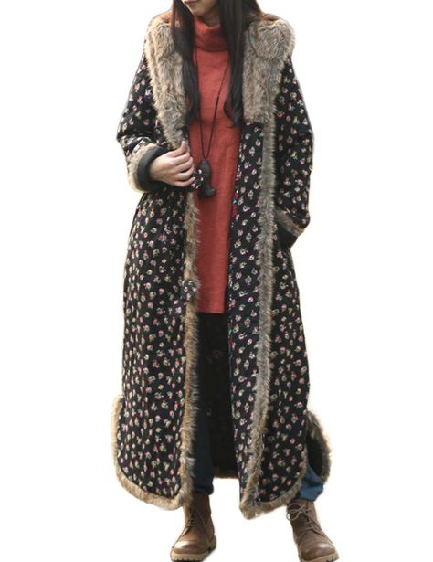 Fur Collar Jacket, Quilted Parka, Long Overcoat, Womens Coats, Winter Quilts, Winter Coats, Faux Fur Collar, Winter Outfits Women, Hippie Chic