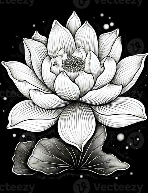 AI Generative black and white lotus flower Black And White Lotus Flower, White Lotus Flower, White Lotus, Vector Background, Lotus Flower, Lotus, Vector Free, Black And White, Photo And Video