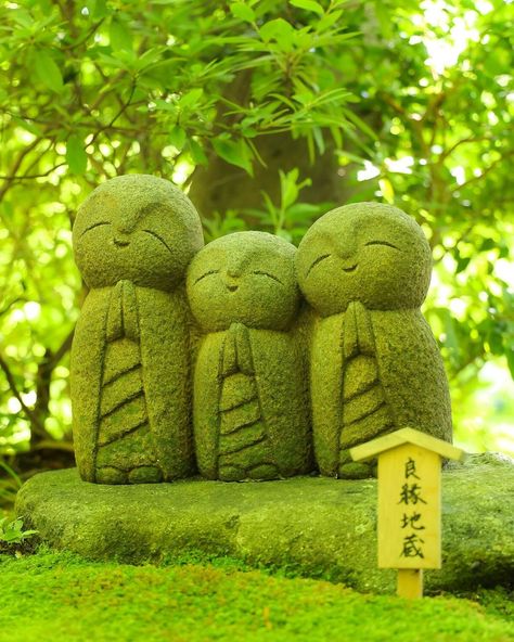 Kamakura is a great place to visit, especially if you are already visiting Tokyo since it is only a short trip away. Here you can find many cool things to see such as the Hase-dera temple that is famous for housing a massive wooden statue of Kannon. But you can also find small cute statues like these ones.⁣⁣ 📷 mitsuru_b⁣⁣ Garden Minecraft, Photos Of Japan, Japanese Statue, Kamakura Japan, To Travel Is To Live, Small Japanese Garden, Japan Guide, Visit Tokyo, Panda Art