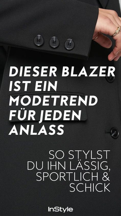 Wenn du auf der Suche nach DEM Basic-Kleidungsstück für deinen Kleiderschrank bist, dann schau mal in unserem Artikel vorbei. Denn dieser schlichte Blazer ist so vielseitig, dass er dir viele Jahre Freude bereiten wird #instyle #instylegermany #mode #modetrend #blazer #basic #blazertrend #jacke # Schwarzer Blazer Outfit, Blazer Outfit, Blazer Outfits, Work Outfit, Blazer, Beauty