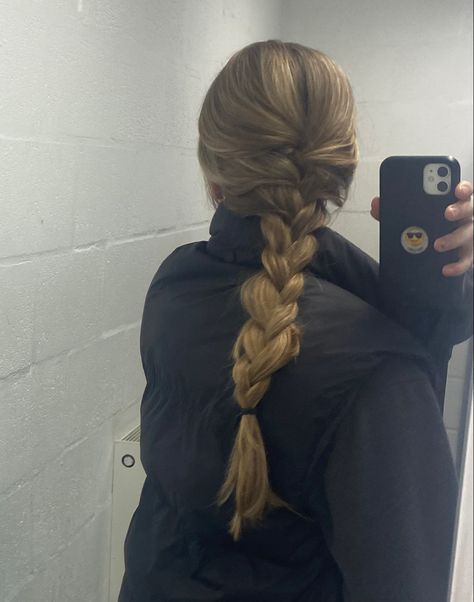 hair style inspo sixth form hairstyle inspo outfit ideas french plait deutch plait cute simple girls school hair Up Simple Hairstyles, Front Strands Braided, Hair Up School Hairstyles, Braided Hairstyles Hair Up, Cute French Plait Hairstyles, Hair Up Plait, Plat Ideas For Hair, Cute Plats Hairstyles, Different Plaits Hairstyles