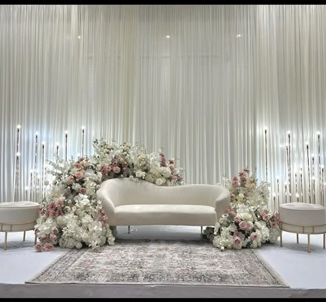 Simple Wedding Stage, Nikkah Decor, Nikah Decor, Engagement Stage Decoration, Reception Stage Decor, Wedding Stage Decor, Wedding Background Decoration, Wedding Reception Backdrop, Simple Wedding Decorations