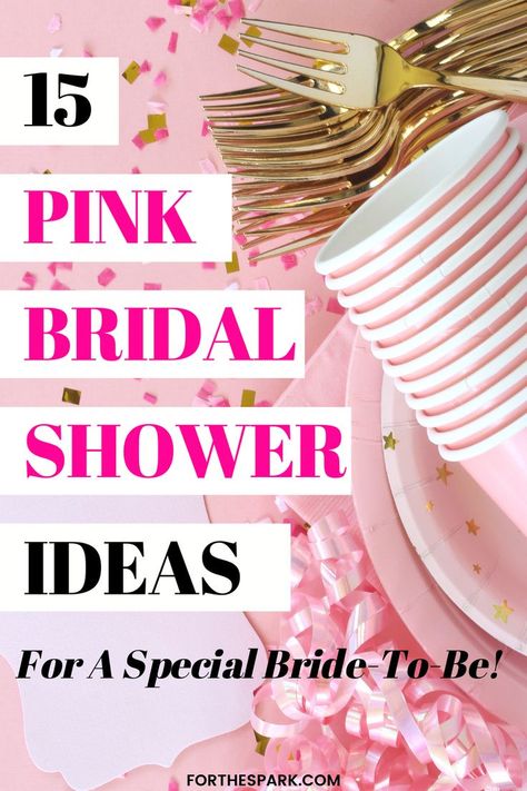 pink bridal shower Pink White Gold Bridal Shower Decor, Pink And Gold Wedding Shower Ideas, Pretty In Pink Shower Ideas, Bridal Shower Pretty In Pink, Pink Bridal Shower Theme Ideas, Bridal Shower Light Pink, Bridal Shower Ideas Pink And Gold, All Pink Bridal Shower Ideas, Bridal Shower Theme Flowers