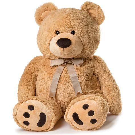 PRICES MAY VARY. ❤️ This adorable JOON Bear is about 38" inches of huggable, loveable stuffed animal. Complete with a ribbon on his neck, this supersized best friend will look great in any bedroom or playroom. ❤️ SUPER SOFT, Our bears are made with super premium 100% polyester fabric that is super soft to touch! ❤️ VERY PLUSH ❤️ PREMIUM QUALITY ❤️ AMAZING VALUE AT OVER 3 FEET TALL This adorable JOON huge teddy bear with a bow-tie ribbon is about 38 inches tall from toes to ears. The teddy bear i Huge Teddy Bears, Fluffy Teddy Bear, Big Teddy Bear, Big Teddy, Teddy Bear Wallpaper, Giant Teddy Bear, Giant Teddy, Brown Teddy Bear, Teddy Bear Toys