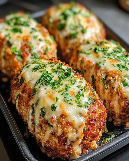 Dinner Recipes With Chicken Healthy, Parmesan Garlic Chicken Meatloaf, Garlic Parm Chicken Mini Meatloaf, Main Dinner Dish Ideas, Chicken Loaf Recipe Best Meatloaf, Garlic Chicken Meatloaf, 1 Dish Dinner Recipes, Garlic Parm Chicken Meatloaves, Mini Chicken Meatloaf