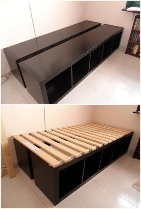 20 Cube Organizer DIY Ideas To De-clutter Your Whole House Under Bed Storage Ideas Diy, Diy Cube Storage Bed, Cube Storage Bed, Diy Cube Storage, Home Decor Organization, Cube Shelf, Brick Cottage, Cube Unit, Decor Organization