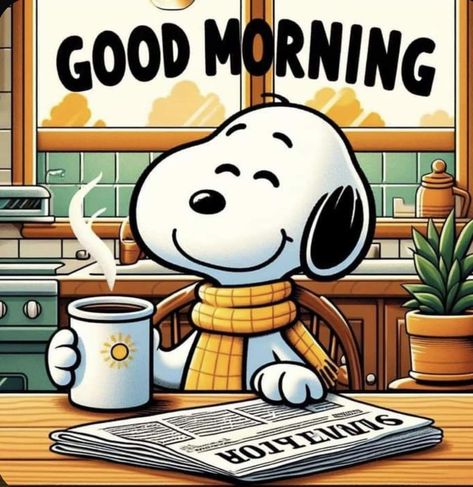 Snoopy Sipping Coffee - Good Morning Pictures, Photos, and Images for Facebook, Tumblr, Pinterest, and Twitter Good Morning Snoopy, Good Morning Funny Pictures, Morning Coffee Images, Cute Good Morning Images, Snoopy Images, Funny Good Morning Quotes, Morning Quotes Funny, Snoopy Wallpaper, Snoopy Pictures