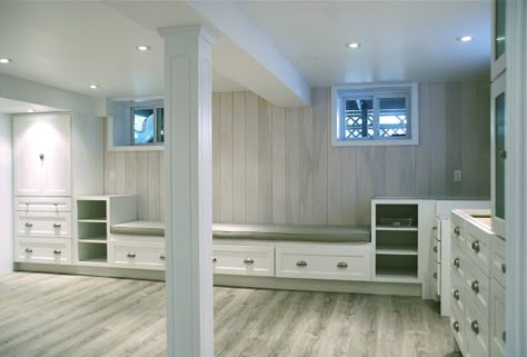 Basement Workbench, Basement Storage Cabinets, Basement Poles, Basement Inspiration, Basement Storage, Basement Apartment, Basement Makeover, Basement Ceiling, Basement Design Ideas