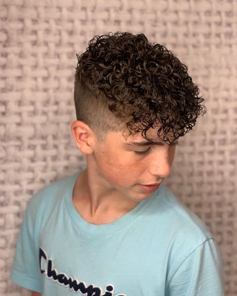 Boy Permed Hair, Boys Perm Hairstyles, Boys Haircuts Curly Hair, New Perm, Curly Perm, Men's Curly Hairstyles, Men Haircut Curly Hair, Undercut Pompadour, Disconnected Undercut