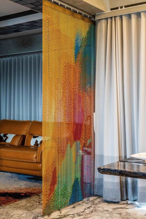 150 Rooom divider ideas - Modern home wall partition design 2020 Curtain Room Divider Diy, Living Room Divider Ideas, Latest Curtain Designs, Room Inspiration Aesthetic, Wall Partition Design, Divider Ideas, Living Room Divider, Hanging Room Dividers, Beaded Curtain