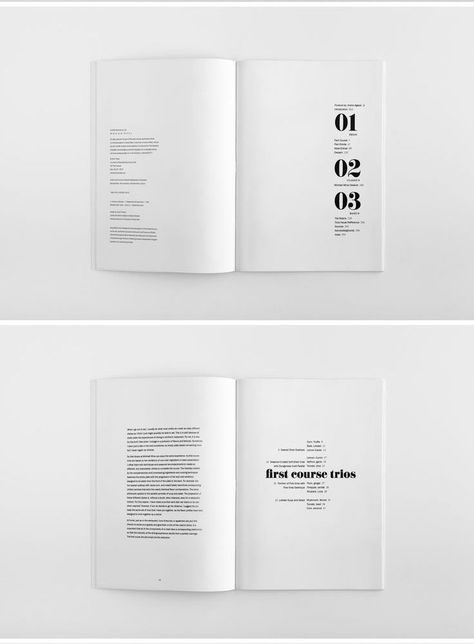 Minimalist Design: 25 Beautiful Examples and Practical Tips – Design School Booklet Layout, Graphic Design Magazine, Mises En Page Design Graphique, Minimalist Book, 브로셔 디자인, Page Layout Design, Social Design, Minimalist Layout, Booklet Design