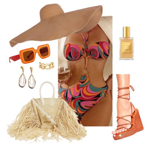 VACATION FIT 🌴 POOL PARTY Shein Jewellery, Shein Swimwear, Sunglasses Shein, Swimwear Shein, Vacation Fits, Shimmer Oil, Shein Shoes, Feminine Outfits, Cute Clothing Stores