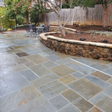 PA Cut Full Color Flagstone 4x4 Patio Walls, Lake Keowee, Concrete Overlay, Flagstone Patio, Patio Wall, Dc Metro, Natural Stones, Lilac, Lake