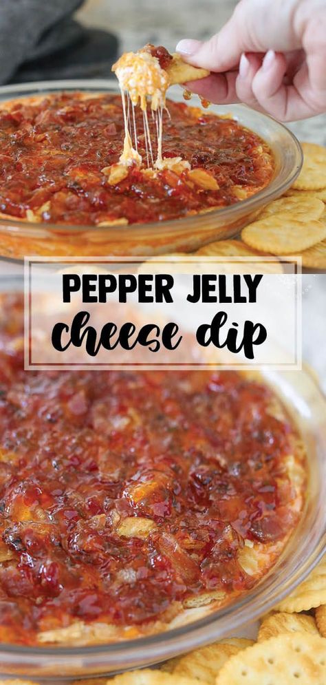 pepper jelly cheese dip Pepper Jelly Cheese Dip, Warm Appetizers, Cheesy Appetizer, Butter Crackers, Appetizers Easy Finger Food, Best Appetizer Recipes, Finger Foods Easy, Dip Recipes Easy, Pepper Jelly