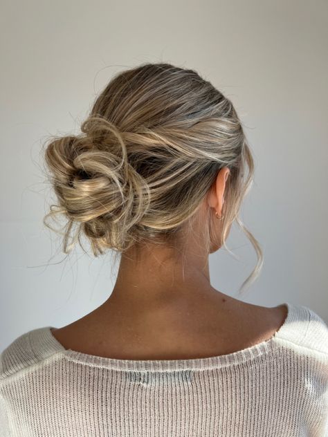 Bridal updo hairstyle Deb Hairstyles Bun, Bun Hairstyles Formal, Formal Hair Bun, Deb Hairstyles, Under Shaved Hair, Debs Hairstyles, Hair Updos Easy, Updos Easy, Bridesmaid Hair Inspo