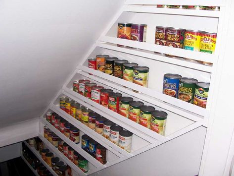 Stairway Storage, Basement Stairs Remodel, Under Stairs Pantry, Basement Stairwell, Basement Staircase, Closet Under Stairs, Stair Shelves, Staircase Storage, Pantry Remodel