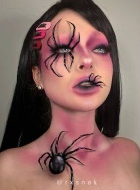 Halloween Spider Makeup, Fest Smink, Spider Makeup, Creative Halloween Makeup, Fantasy Make-up, Halloweenský Makeup, Halloween Make-up Looks, Holloween Makeup, Creepy Makeup