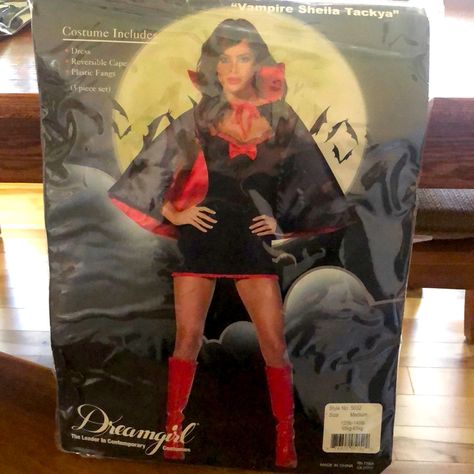 Only Worn Once, All Included, Cleaned And Packaged. Fangs Included Sealed/Unopened. Great Condition. Vampire Costume, Halloween Costume Outfits, Halloween Inspo, Costume Outfits, Halloween Ideas, Halloween Costume, Black Red, Black And Red, Size Medium